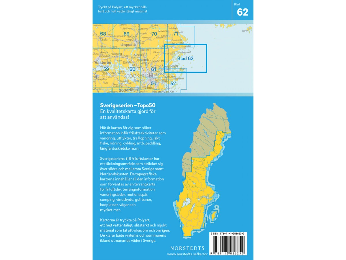 62 Stockholms Skärgård norra Sverigeserien 1:50 000 62 Stockholms Skärgård norra Sverigeserien 1:50 000